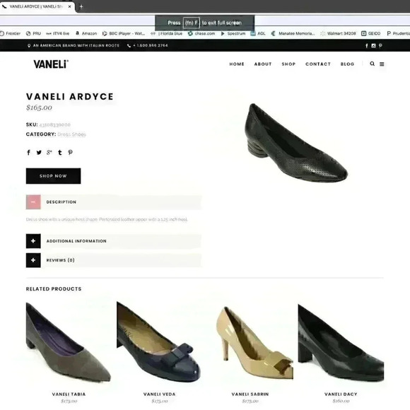 VANELi Ardyce Navy Nappa Dress shoe with a unique heel shape SAVE $76.00 - Picture 2 of 9